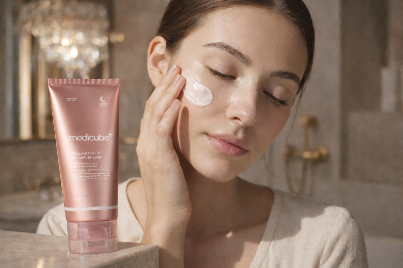 Nő természetes bőrápolást alkalmaz